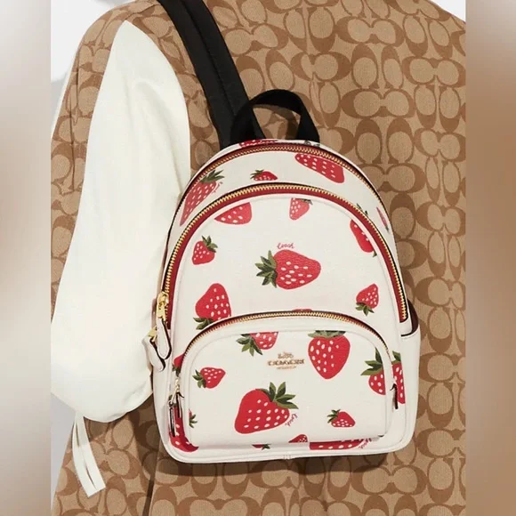 Coach | Bags | Nwt Coach Wild Strawberry Print Mini Court  display picture 1